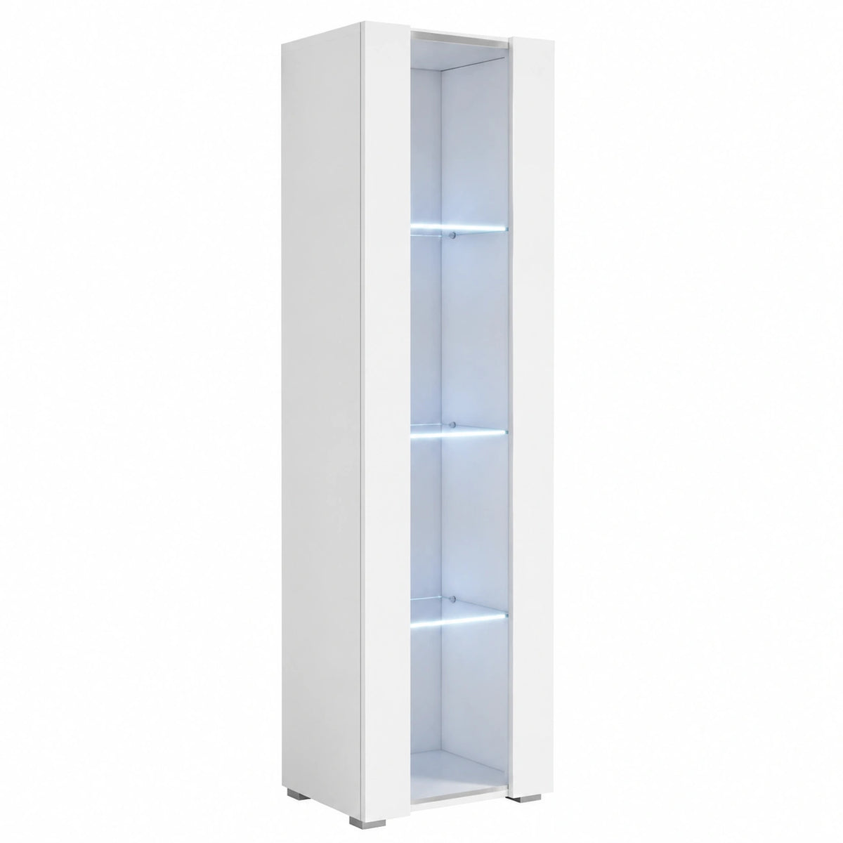 Meuble polyvalent, modulable, avec éclairage LED, 40 x 167 x 29 cm, coloris blanc, pour les espaces de vie