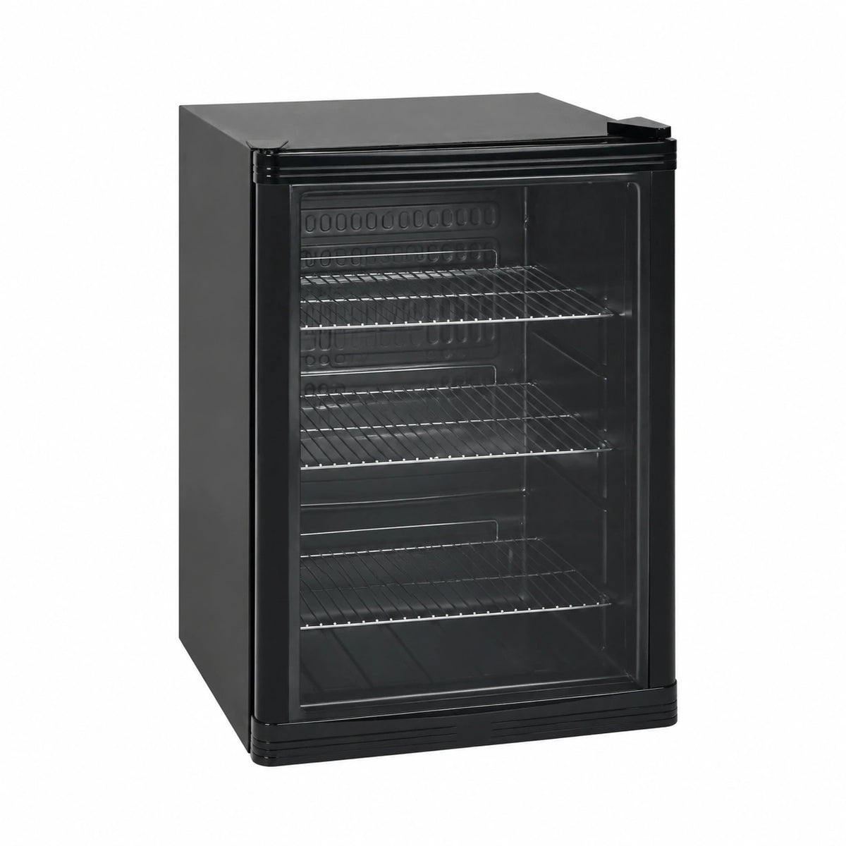 Meuble polyvalent, en métal et verre, coloris noir, 43 x 49 x 83 cm, pour les espaces de vie