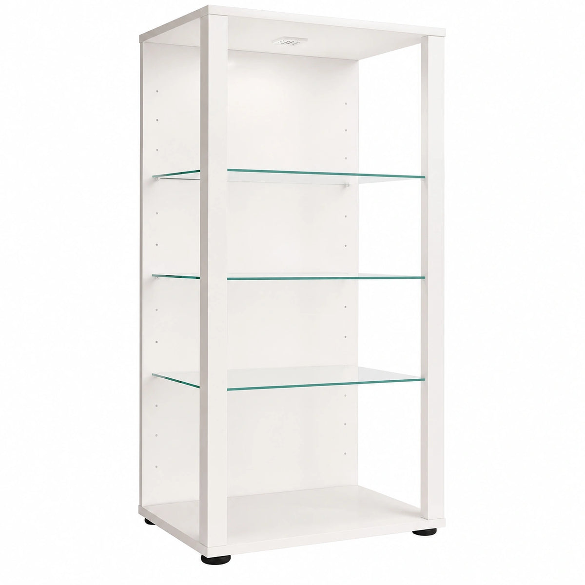 Meuble polyvalent, en verre, coloris blanc, pour les espaces de vie