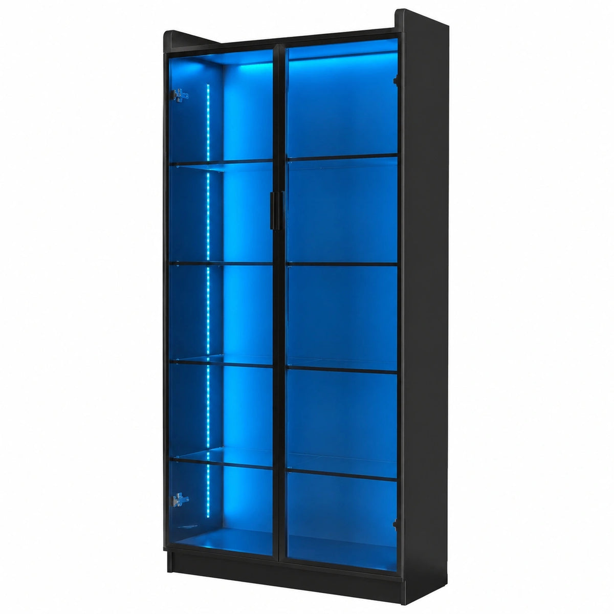 Meuble polyvalent, avec rangement, avec portes, coloris noir, pour les espaces de vie