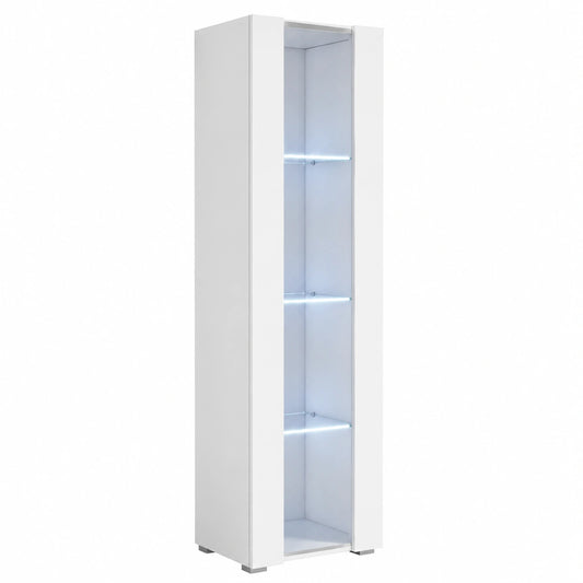 Meuble polyvalent, modulable, avec éclairage LED, 40 x 167 x 29 cm, coloris blanc, pour les espaces de vie