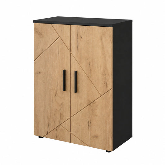 Ensemble de meubles de salle de bain, en chêne, 60 x 81 cm, coloris anthracite et doré, pour la salle de bain