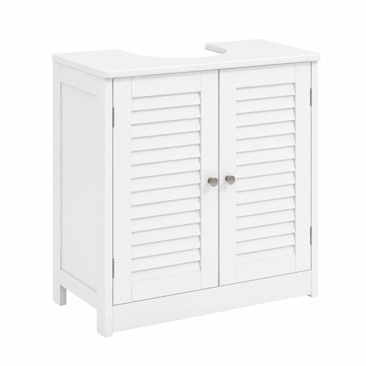 Ensemble de meubles de salle de bain, avec portes, coloris blanc, pour la salle de bain