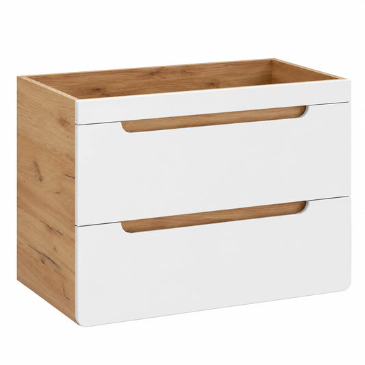 Ensemble de meubles de salle de bain, coloris blanc et naturel, pour la salle de bain