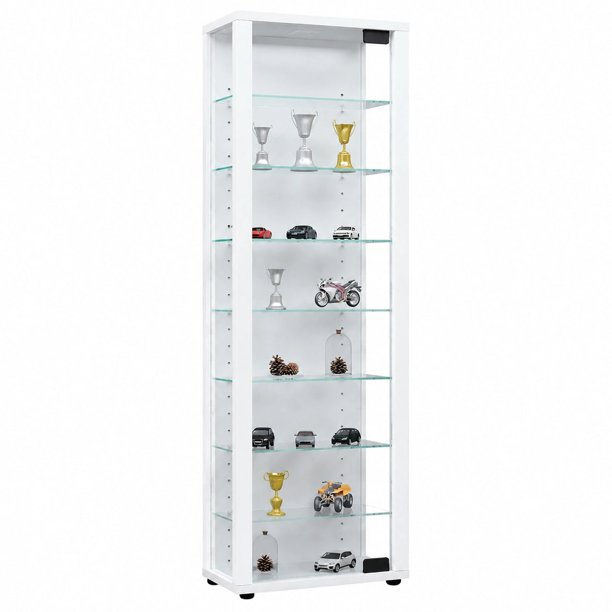 Meuble polyvalent, en verre, coloris blanc, pour les espaces de vie