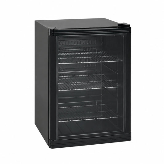 Meuble polyvalent, en métal et verre, coloris noir, 43 x 49 x 83 cm, pour les espaces de vie