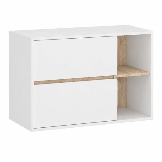 Ensemble de meubles de salle de bain, avec rangement, avec tiroirs, en chêne, coloris blanc, 90 x 60 x 45,5 cm, pour la salle de bain