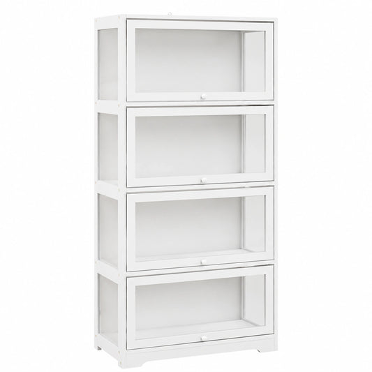 Buffet, coloris blanc, 59 x 30 x 139 cm, pour la salle à manger ou le salon