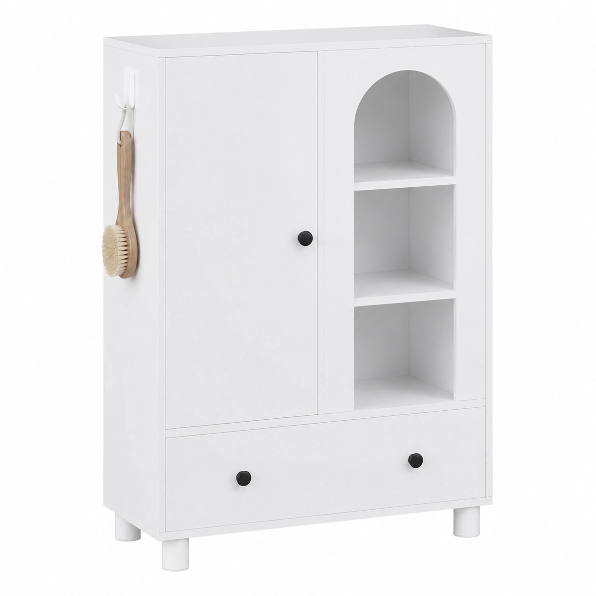 Meuble polyvalent, avec tiroirs, avec portes, coloris blanc, pour les espaces de vie