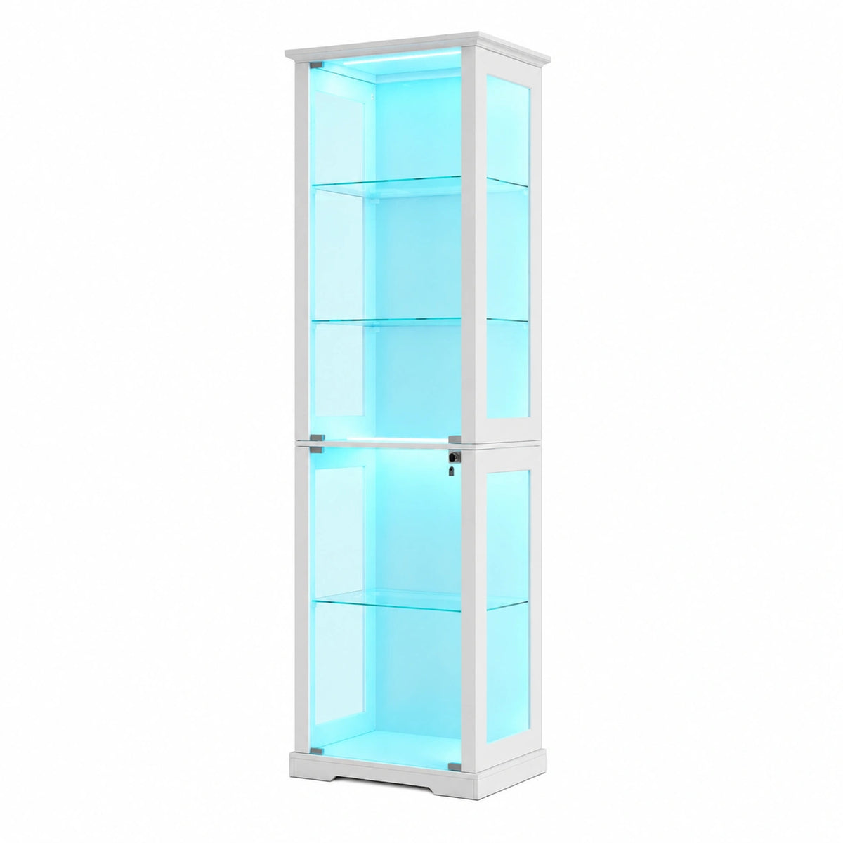 Meuble polyvalent, en verre, coloris blanc, pour les espaces de vie