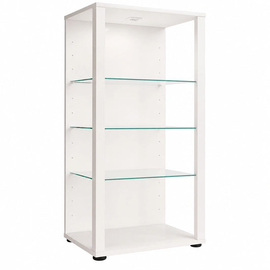 Meuble polyvalent, en verre, coloris blanc, pour les espaces de vie
